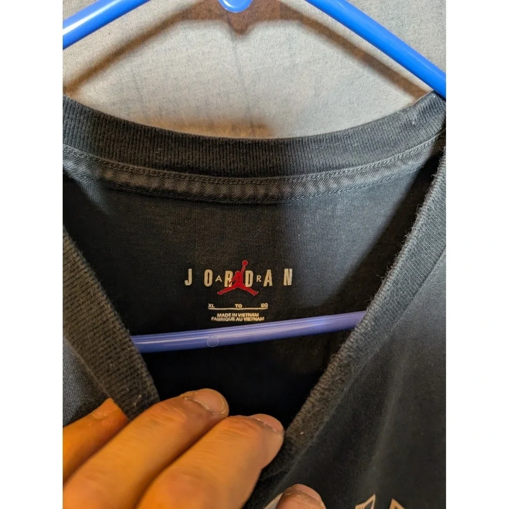 Jordan‎ Mens Graphic T Shirt Black Plaid Logo XL